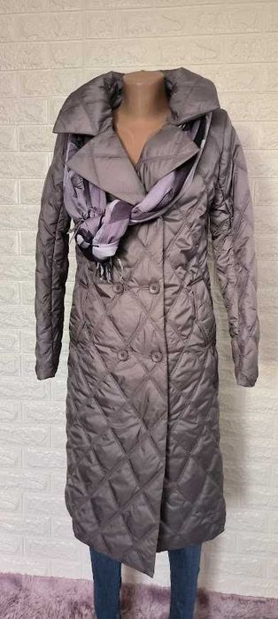 Жіноче пальто куртка пряме з плащівки з поясом осіннє наш 44 розмір