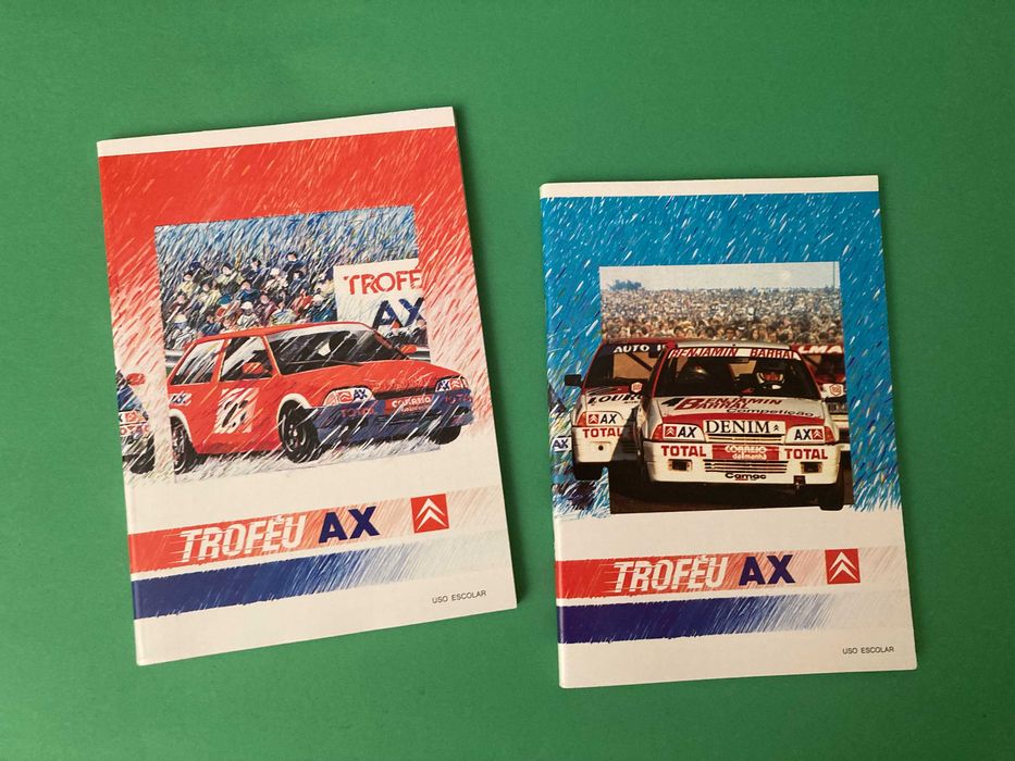 Colecção de 4 Cadernos Escolares Troféu Citroen AX Ambar Anos 80