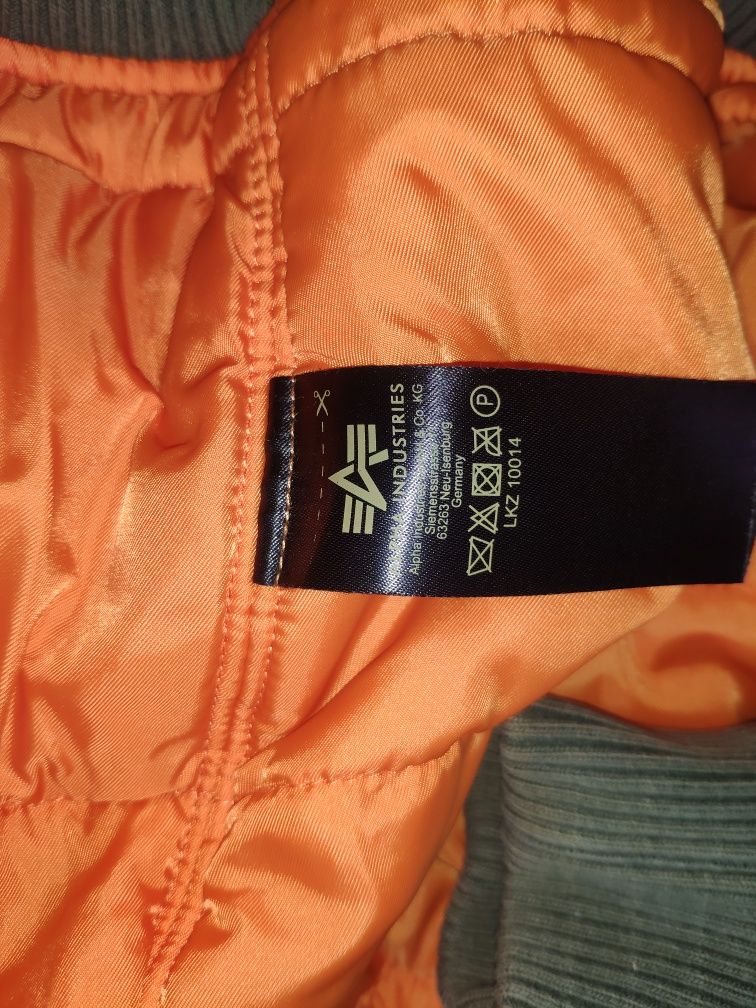 Куртка подростковая, оригинальный бомбер Alpha Industries MA-1 NASA