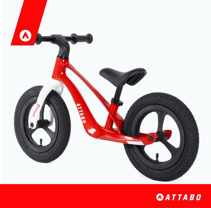 Rowerek biegowy ATTABO Brisk S czerwony 12” ultra lekki 3,8 kg