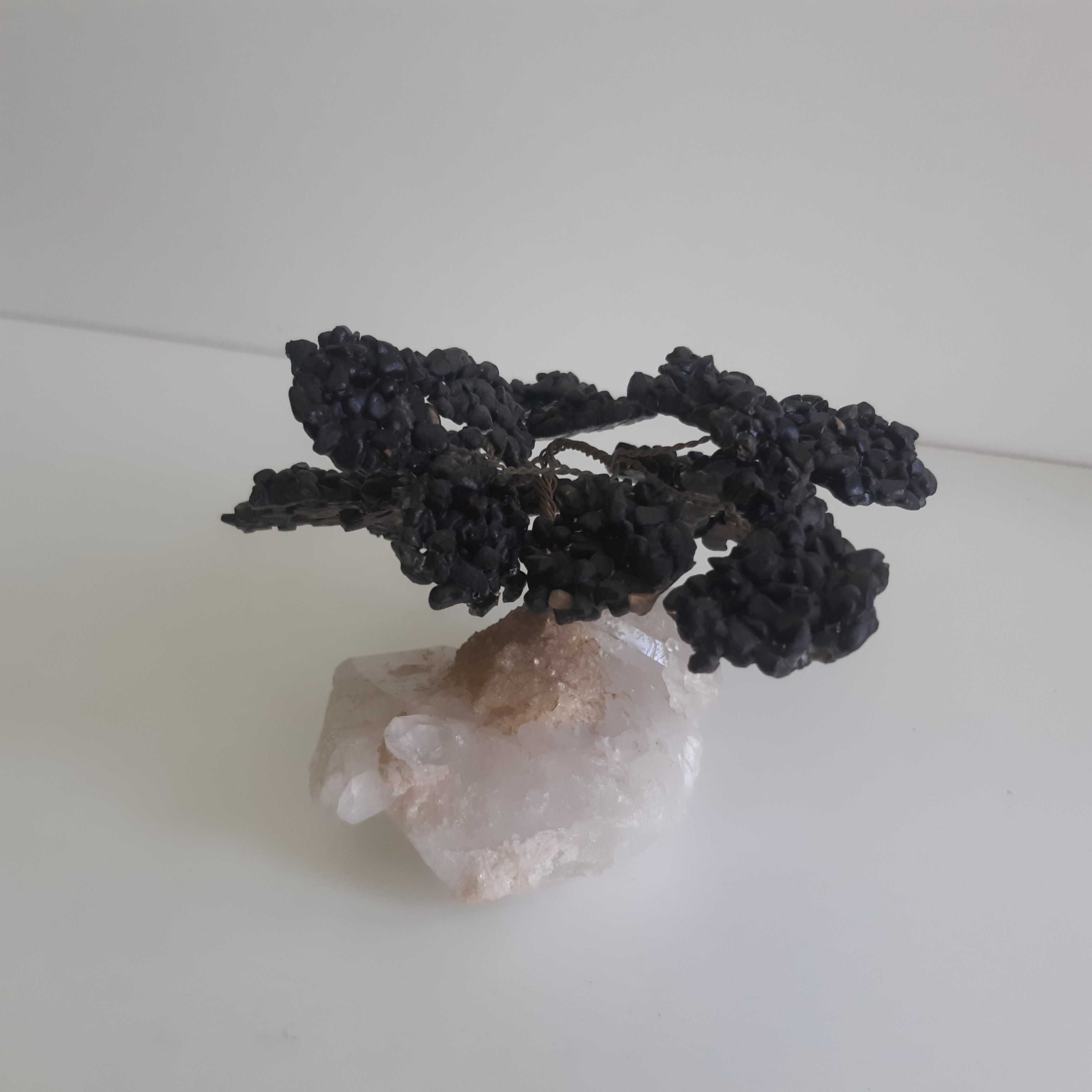 Pequena Árvore Bonsai de Cristais Quartzo Turmalina Negra