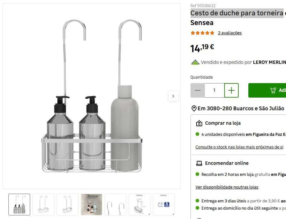 Cesto de duche para torneira