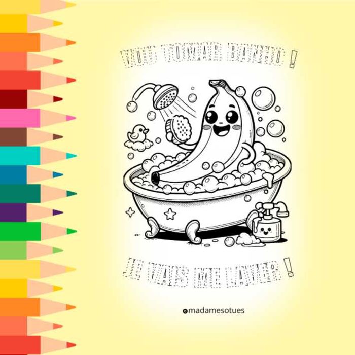 26 Desenhos únicos para Colorir - Livro Infantil Bilingue PT/FR