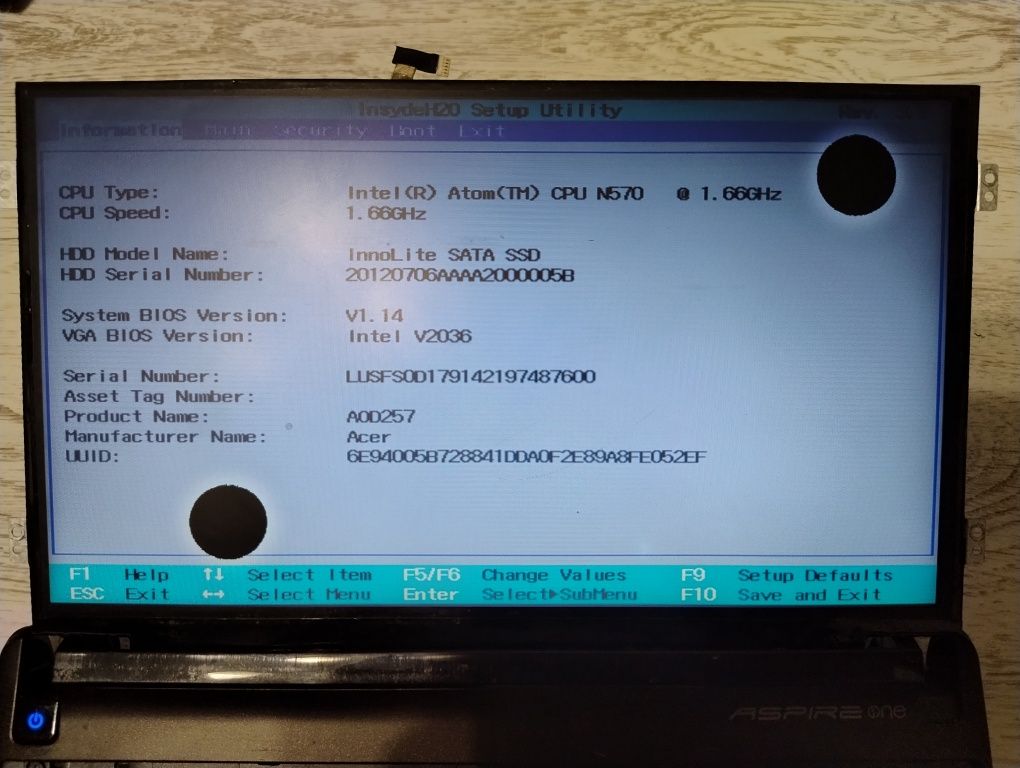 Płyta główna z obudową Netbook Acer Aspire One D257, Packard Bell ZE6
