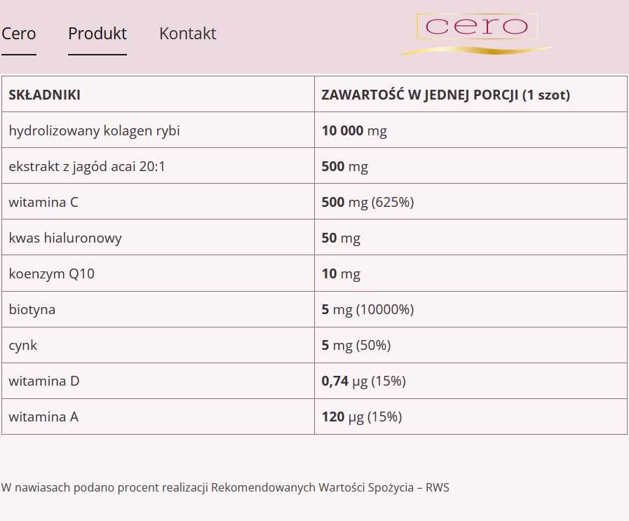 CERO Collagen Rybi 10000 mg Kolagen Morski Drink Szot Wyjątkowy Smak