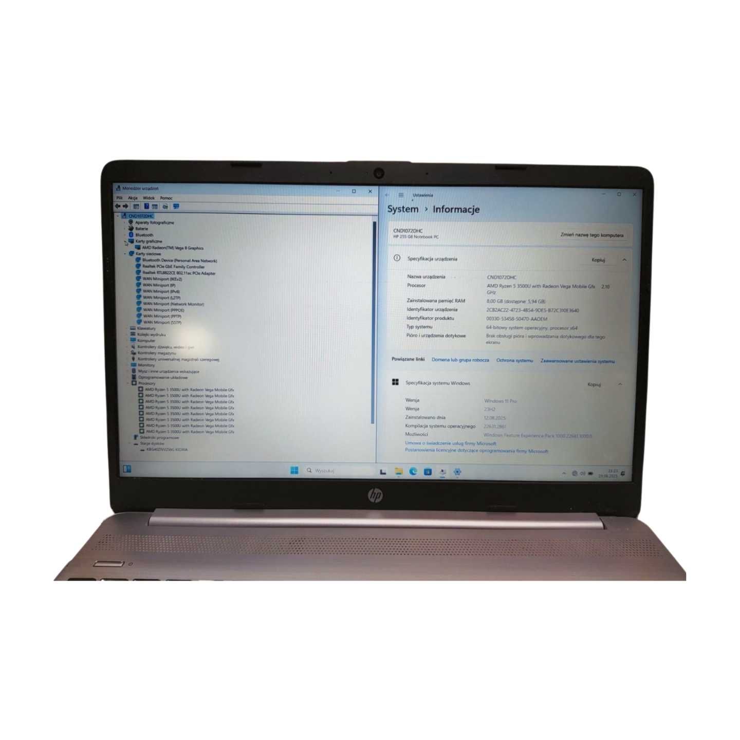 LAPTOP | HP 255 G8 | Ryzen 5 3500U | 8GB | 256SSD | 15,6" FHD | Win11