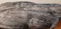 Шуба натуральная серый козлик р.58 длинная много меха козочка