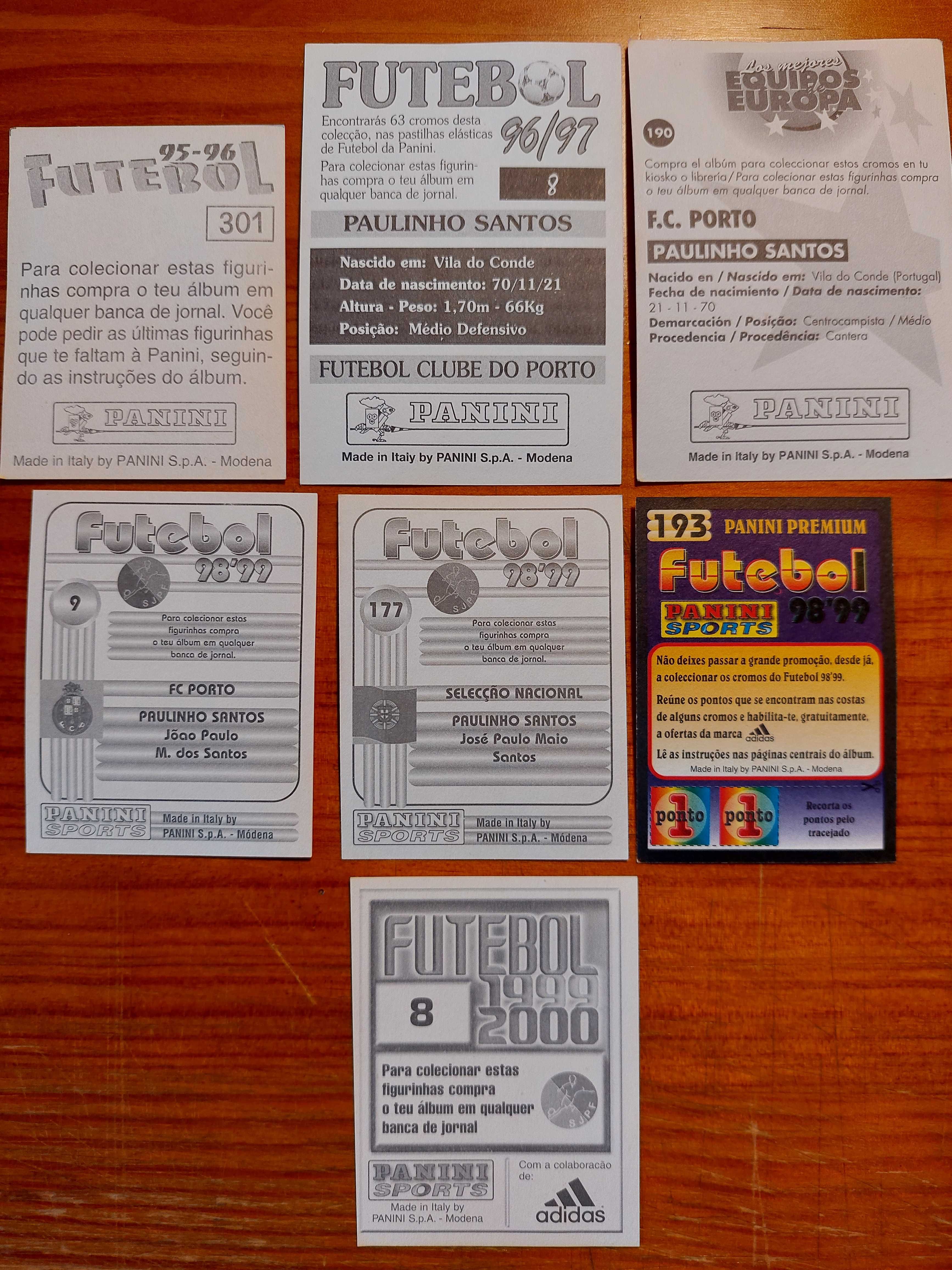 Conjunto cromos Paulinho Santos (FC Porto e Portugal)