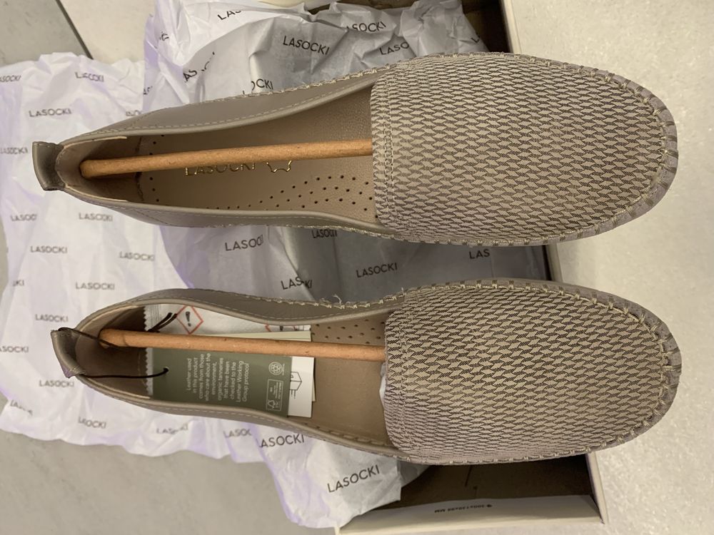 Skórzane mokasyny/espadryle Lasocki a la barefoot r 38