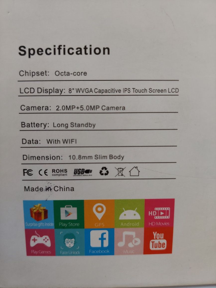 Планшет C idea 8 дюймов HD IPS-экраном с Android 13, ОЗУ 4 ГБ, ПЗУ 32