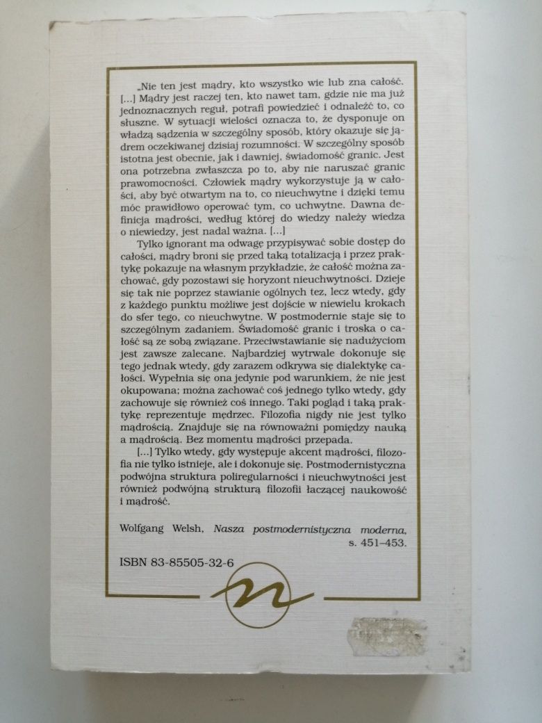Wolfgang Welsch - Nasza postmodernistyczna moderna