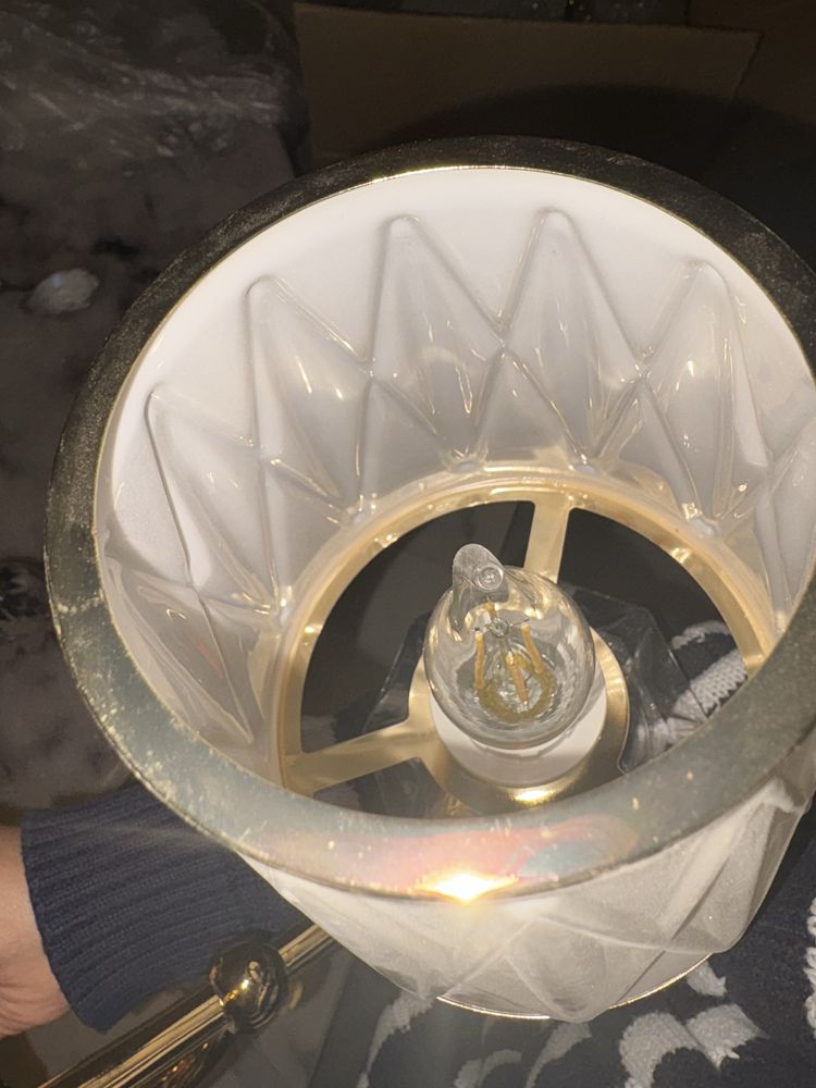 Lumina deco Lampa scienna kinkiet krzystałowy złoty dommini w2