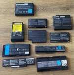 10 baterii laptopowych (Toshiba, Dell, Asus) - na części / do odzysku