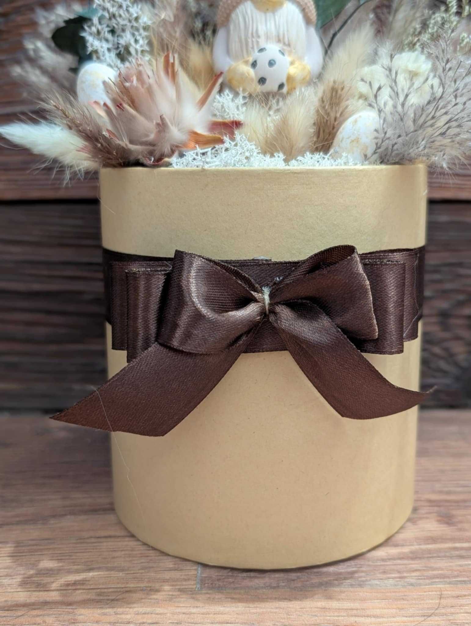 Flowerbox Wielkanocny Naturalny Susz Skrzat Gnom