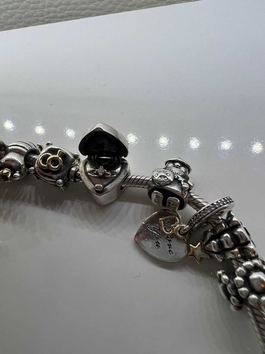 Charms Złoty 18 K Pierścień z Diamentem Pandora Zaręczyny Prezent