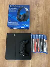 Ps4+Pad +słuchawki platinum ps4 + gry