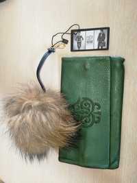 Кожаный женский  кошелек (vif)   с подарком