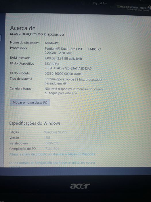 Acer Aspire 5738 ZG - Peças
