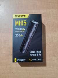 Ліхтарик Nitecore MH 15,павербанк,5000 mAh,iP68,2000 люмен