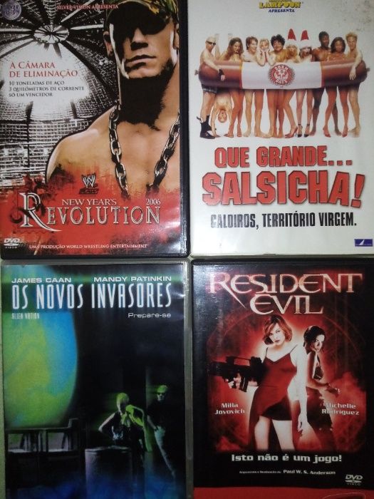 dvd (resident evil, a mansão, constantine, wwe)