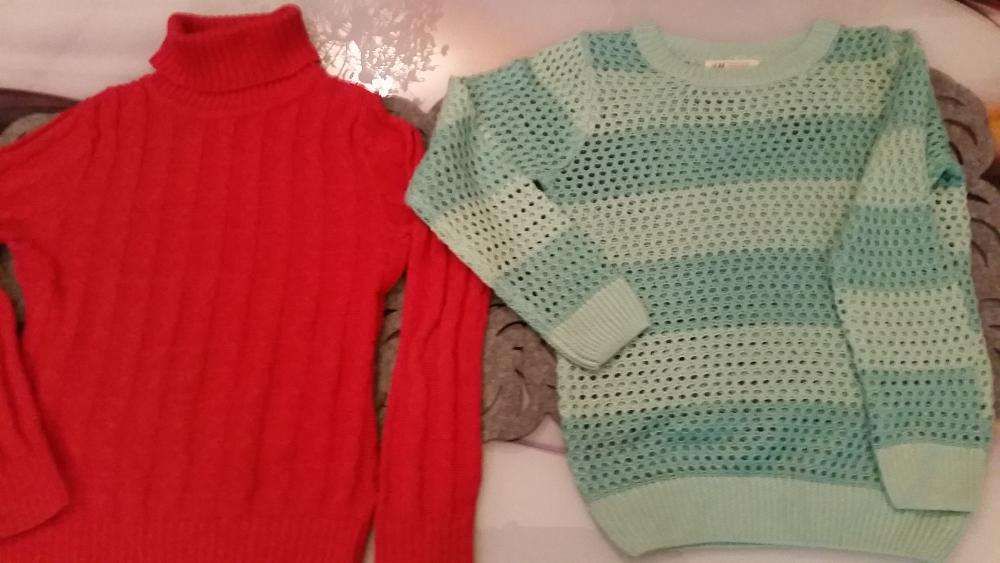 sweterek + golf malinowy dziewczynka 134 cm H&M Cocodrillo