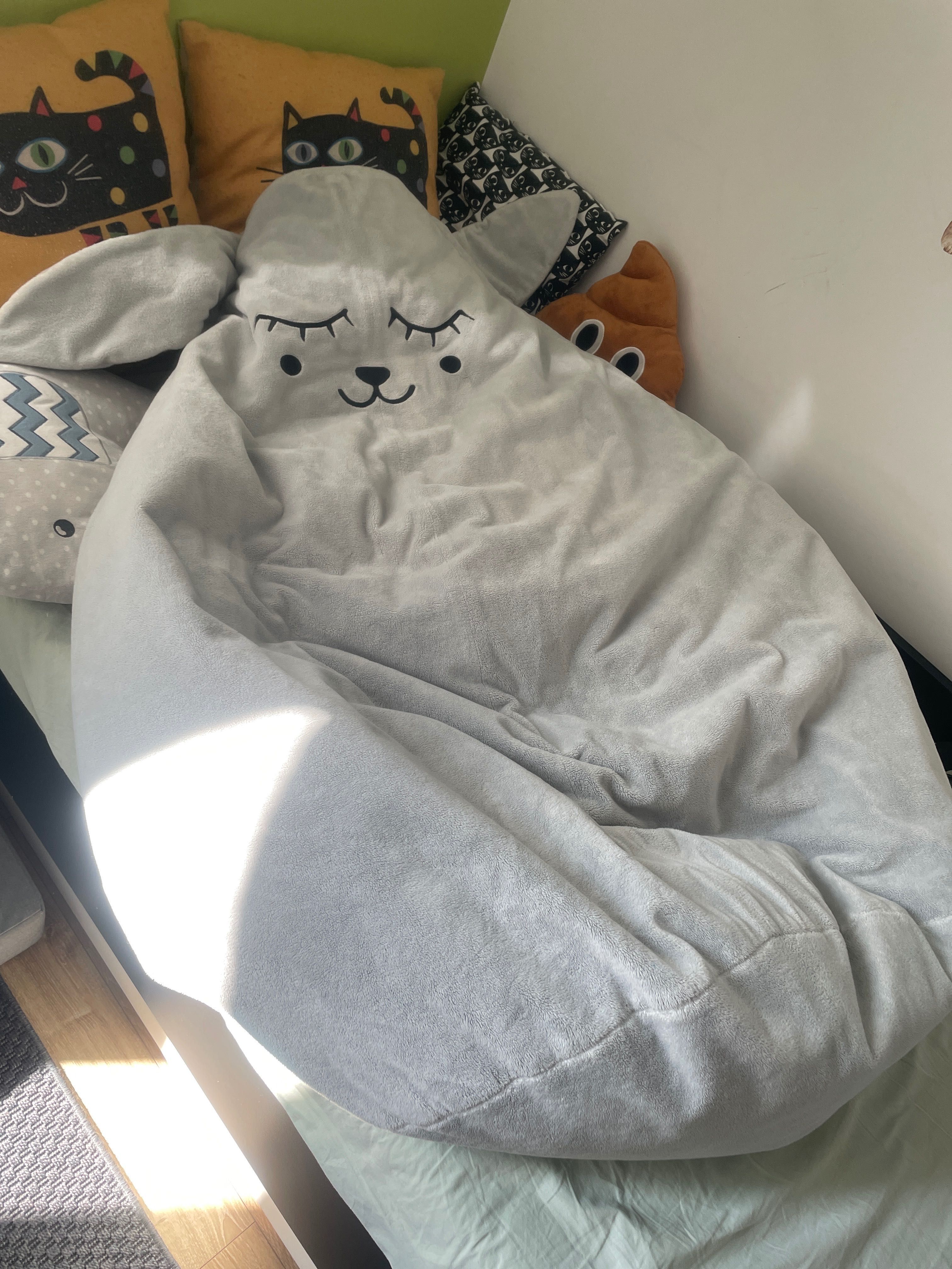 Kidspace puf pufa szary Zając