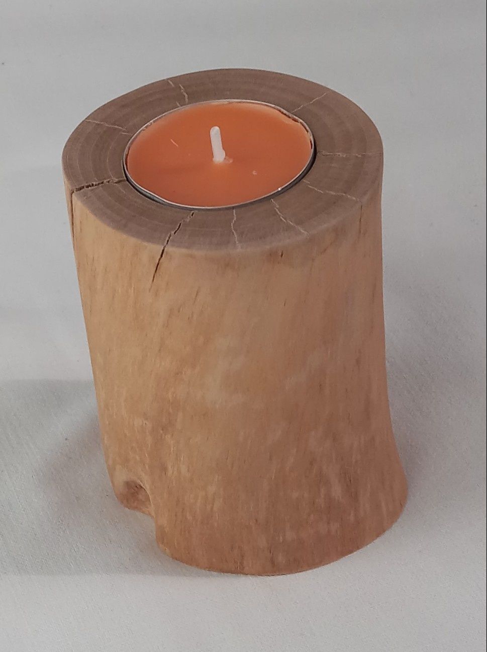 Świecznik loft handmade drewniany