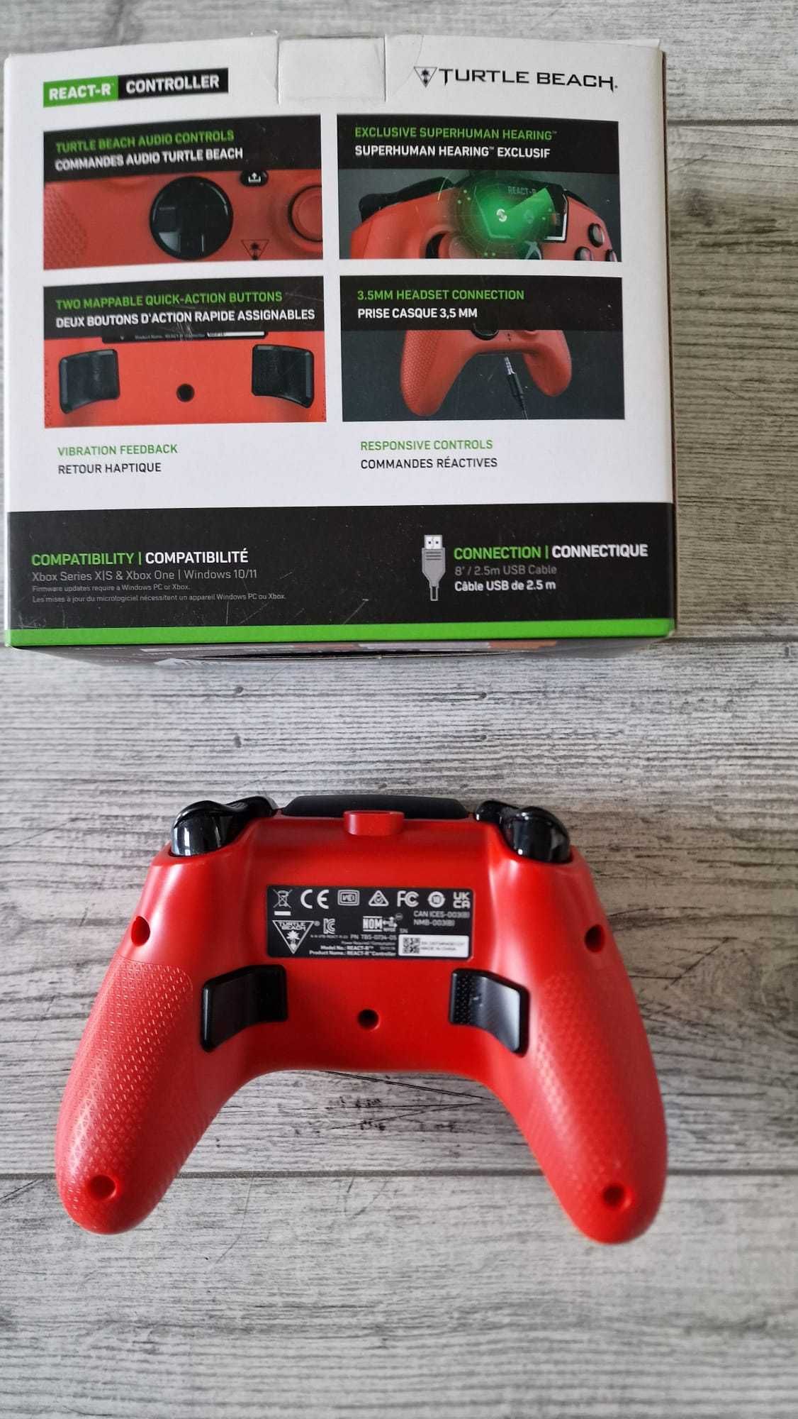 Turtle Beach React-R Czerwony przewodowy pad Xbox Series X|S, One, PC