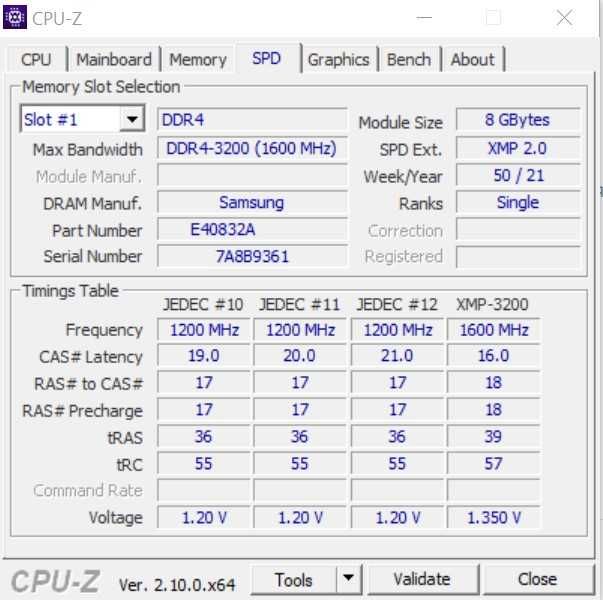 Оперативна пам'ять для ПК Samsung 8GB DDR 4-3200 (1600МГц)