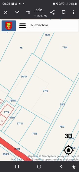 Działka budowlana Budziechów 7073 m2