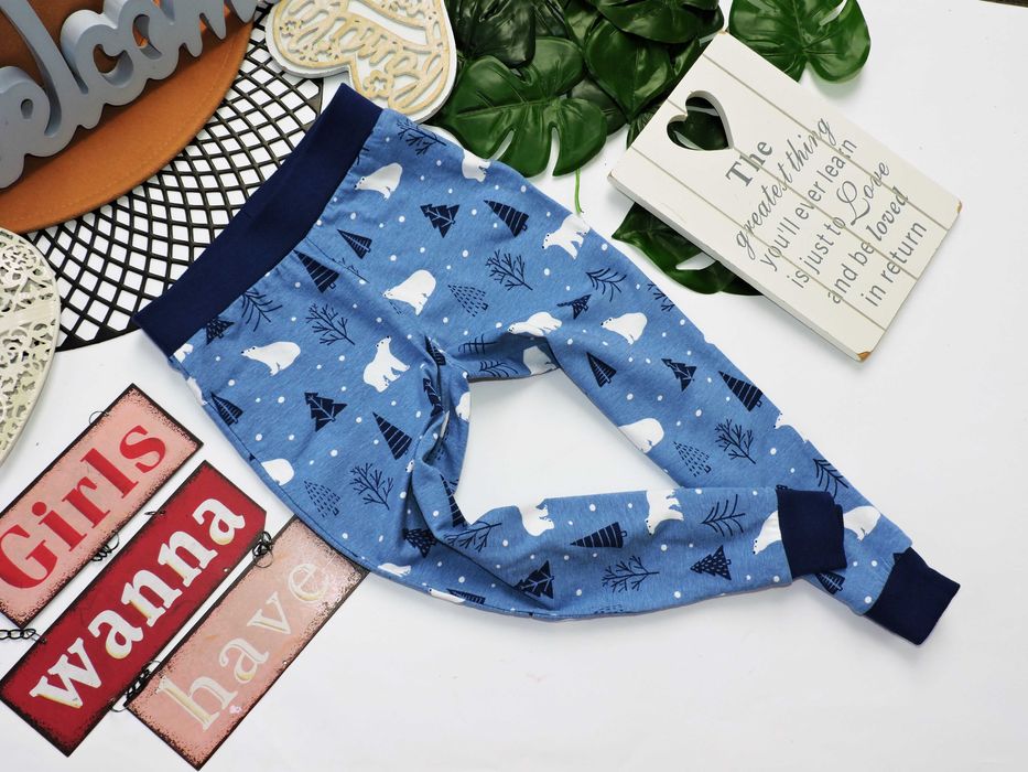 Cubus - piżamkowe spodnie niedźwiadki r 98/104