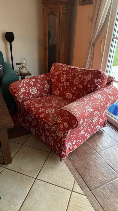 Komplet sof 3+2 pufa i fotel ikea ektorp + pokrowce extra