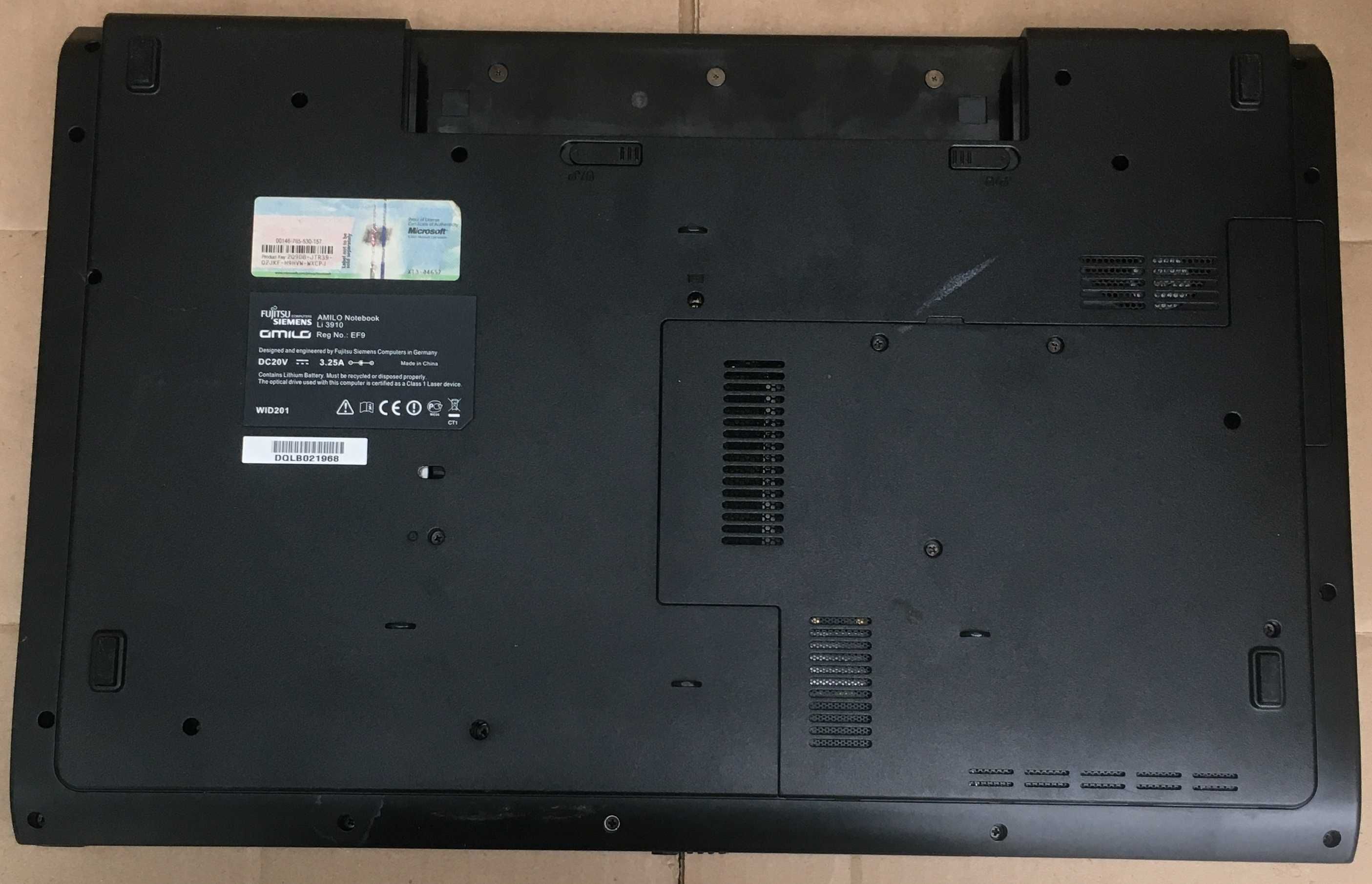 Ноутбук Fujitsu Li3910 Dual Core T3400 RAM 4 HDD 160Gb Intel GMA 4500M