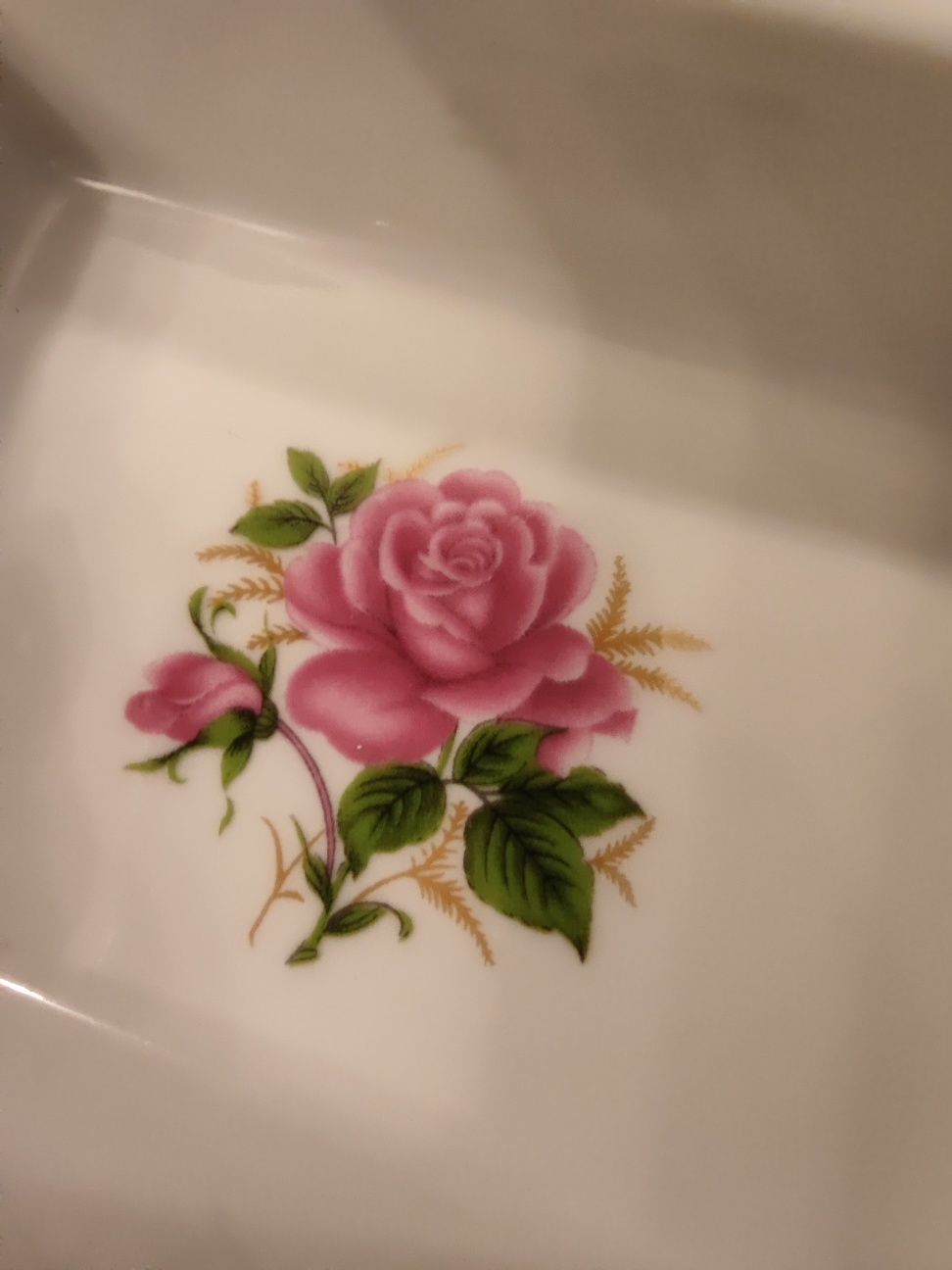 Zestaw porcelanowy PRL do serwowania w kwiaty