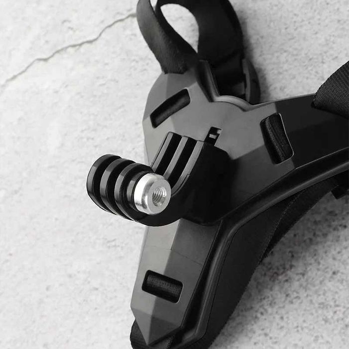 Uchwyt na kask motocyklowy czarny do kamer GoPro Insta DJI