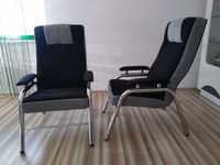 Fotele 2szt. czarny/szary/chrom