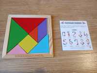 Gra układanka drewniana w ramce tangram