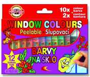 Farby witrażowe 10,5ml 10 kolorów + 2 kontury Koh-I-Noor blister,
