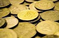 Монети 10, 25, 50, 5 копійок, 1 гривня Украіни на вагу