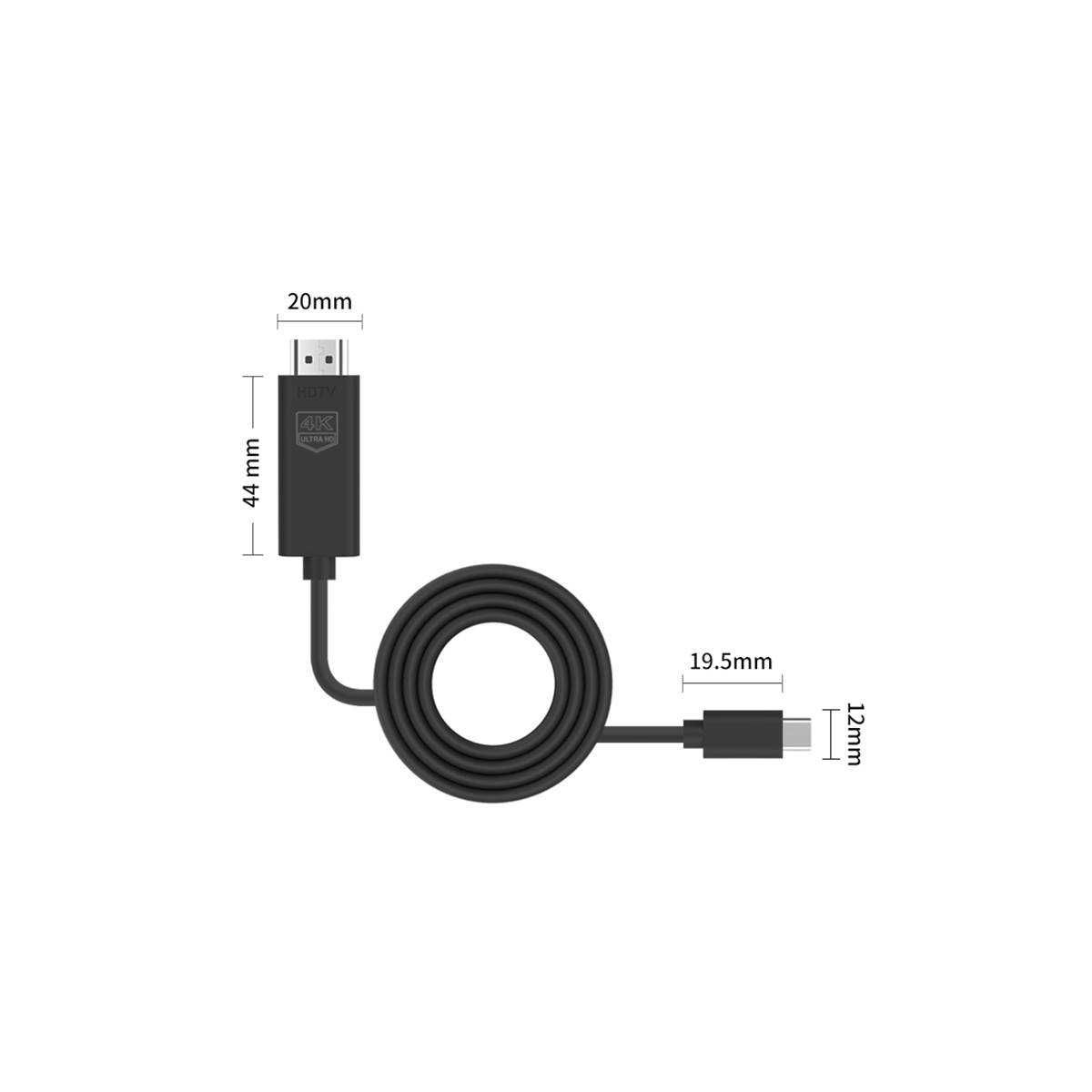 Kabel Przejściówka HDTV USB C na  HDMI – 4K 30 Hz – 1,8 m