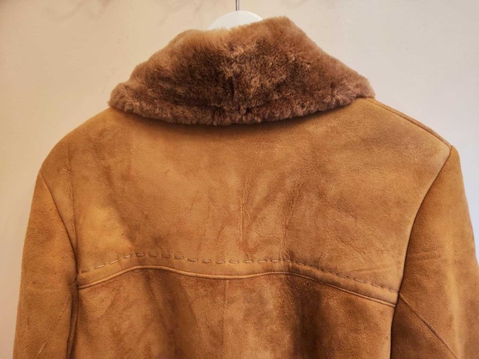 Klasyczny kożuch damski z naturalnej skóry owczej – rozmiar 40/42