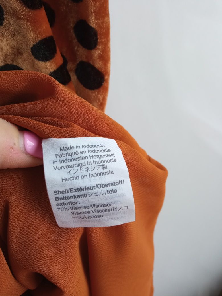 Madewell nowa spódnica spódniczka w groszki zamszowa welurowa 52