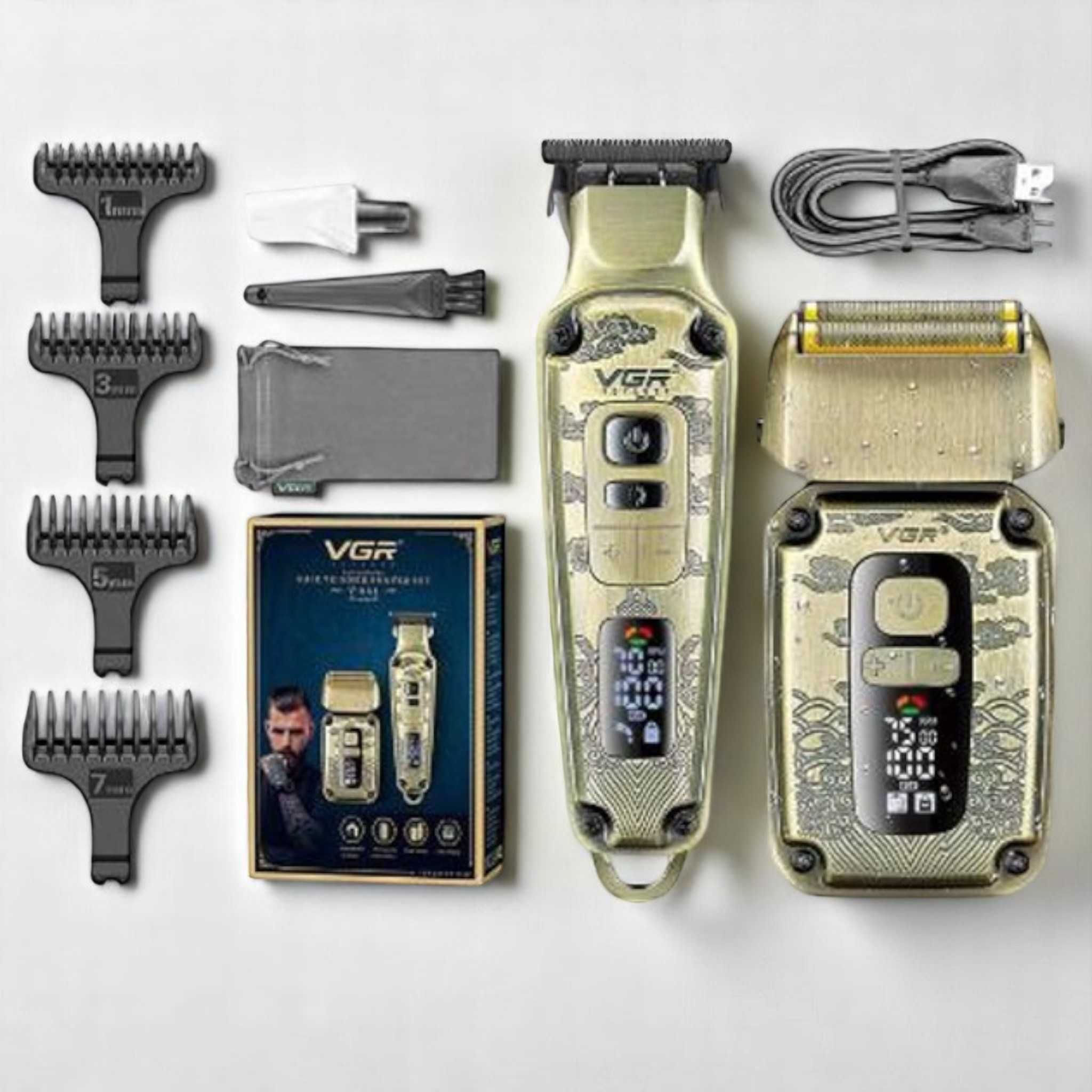 Комплект для стрижки и бритья VGR V-641  шейвер и триммер LED-дисплей