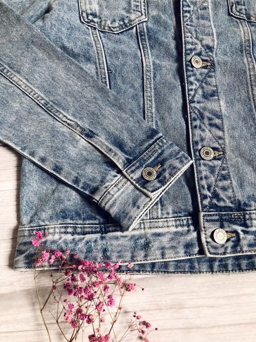 Kurtka jeansowa jasna denim C&A Regular fit, klasyczna r. 158 XS