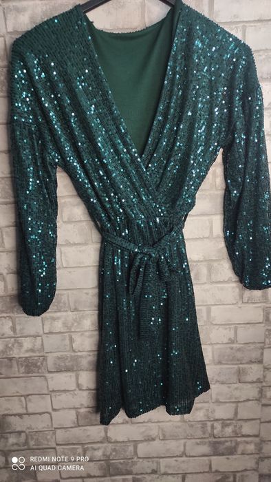 Sukienka cekiny wow piękna S M L Xl