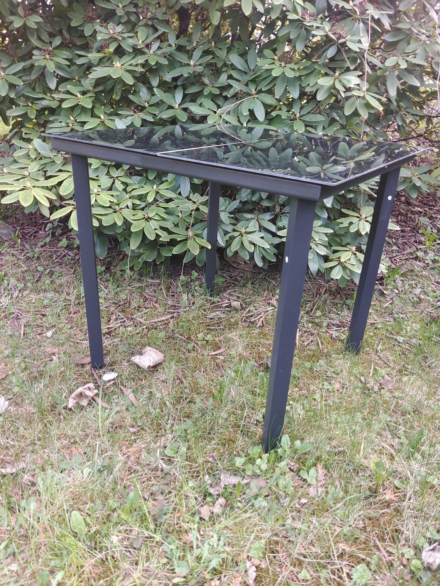 Stolik ogrodowy czarny 80x80