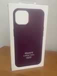 Iphone 15 leather case granatowe magsafe