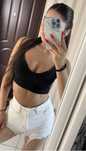 Czarny klasyczny prążkowany crop top Zara rozmiar S