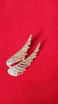 broszka skrzydła anioła -cyrkonie