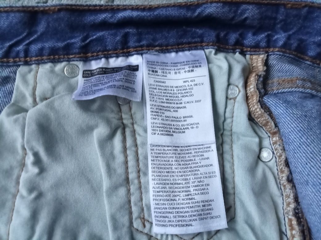 Levis 501 CT W 29 L 32 165/74A Jansy spodnie dżinsowe z przetarciami
